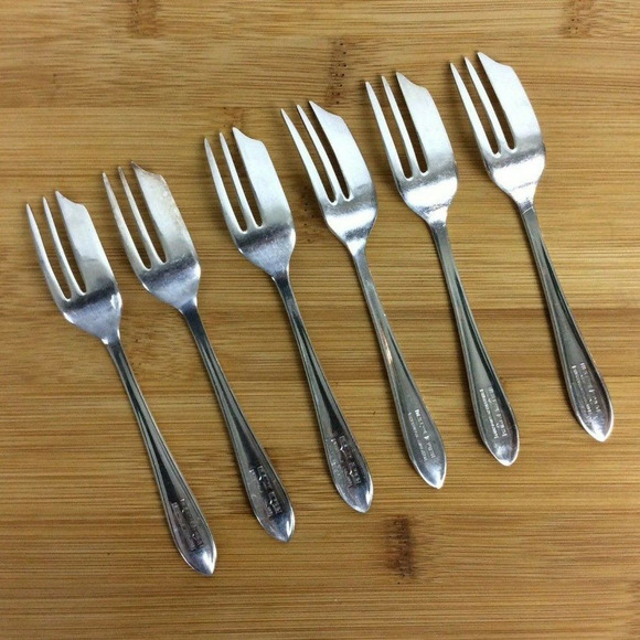Loxley Maurice Stables Ltd 6 Pastry Forks EPNS Sheffield England Discontinued - Picture 2 of 4